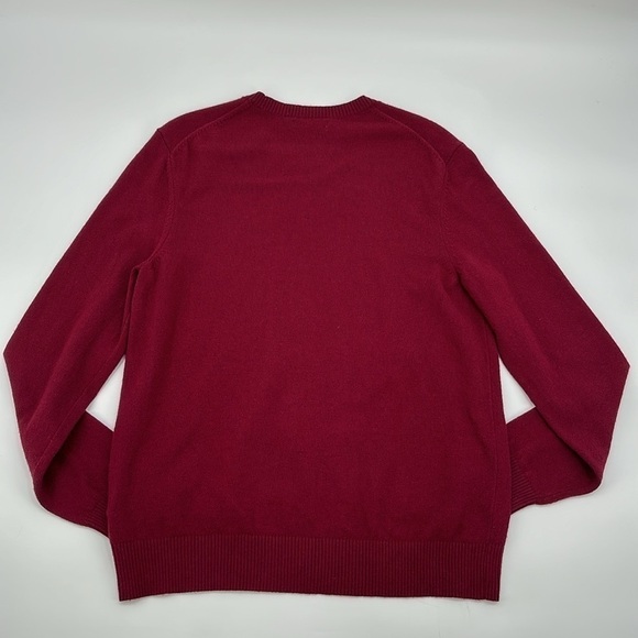 Calvin Klein CK Logo Wool blend Crewneck Classic Holiday Knit Sweater Wine sze M - Picture 5 of 10